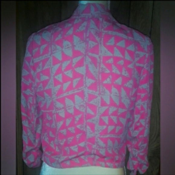 Women's Size Medium Pink Length Cardigan Scrunched Mid Long Sleeves - Picture 5 of 10